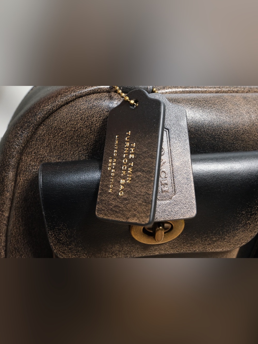 Coach Twin Turnlock Bag In Loved Leather - Picture 5 of 15